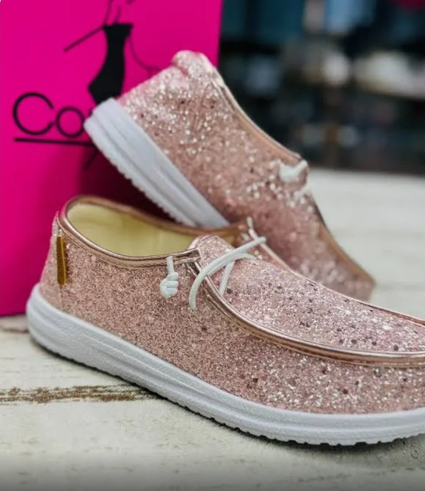 Corkys Kayak Boat Shoe Glitter Light Pink