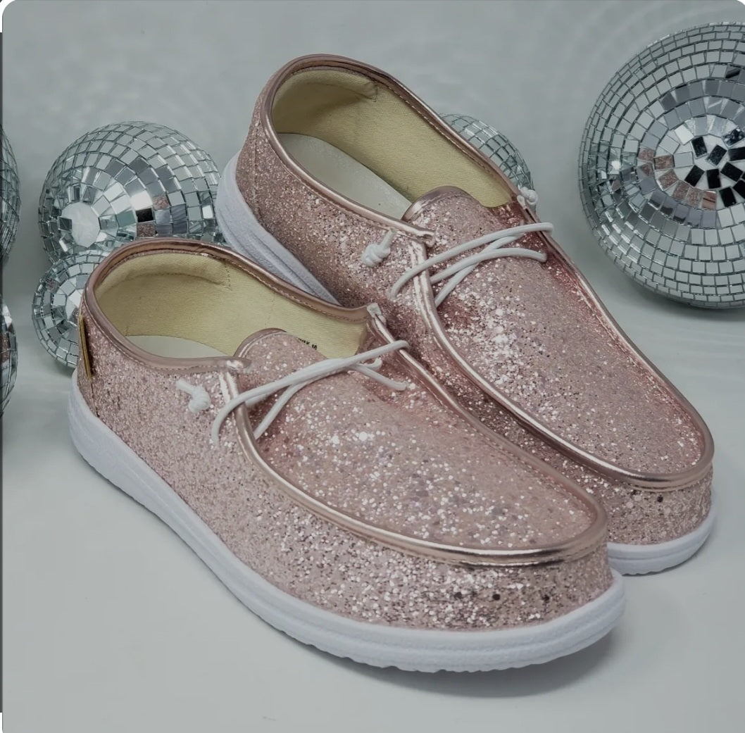 Corkys Kayak Boat Shoe Glitter Light Pink