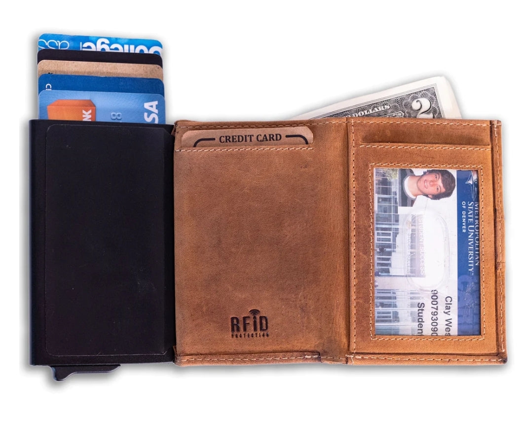 Brown Automatic Pop-up Wallet